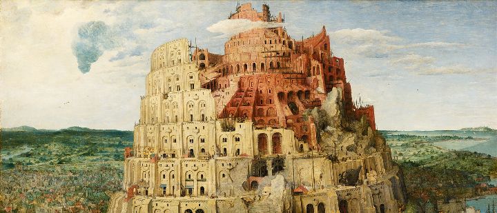 Painting depicting the construction of the Tower of Babel