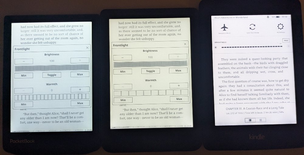 Frontlight e-readers comparison